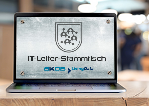 Bildschirm-Anzeige für den IT-Leiter-Stammtisch von AKDB und LivingData
